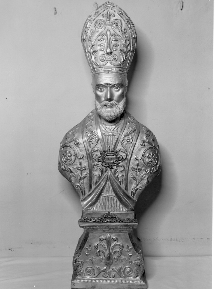 Sant'Ambrogio (reliquiario - a busto, opera isolata) - bottega lombarda (sec. XIX)