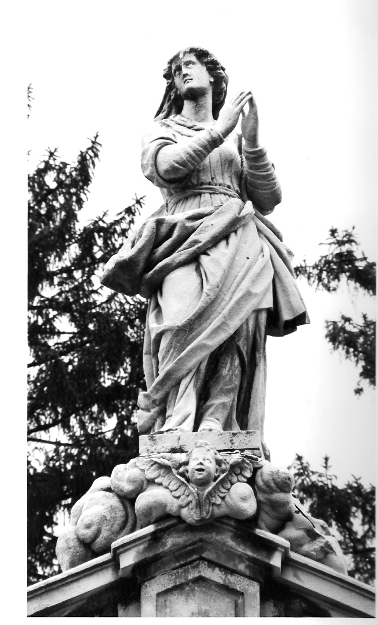 Madonna in gloria (statua, opera isolata) - bottega lombarda (sec. XVII)