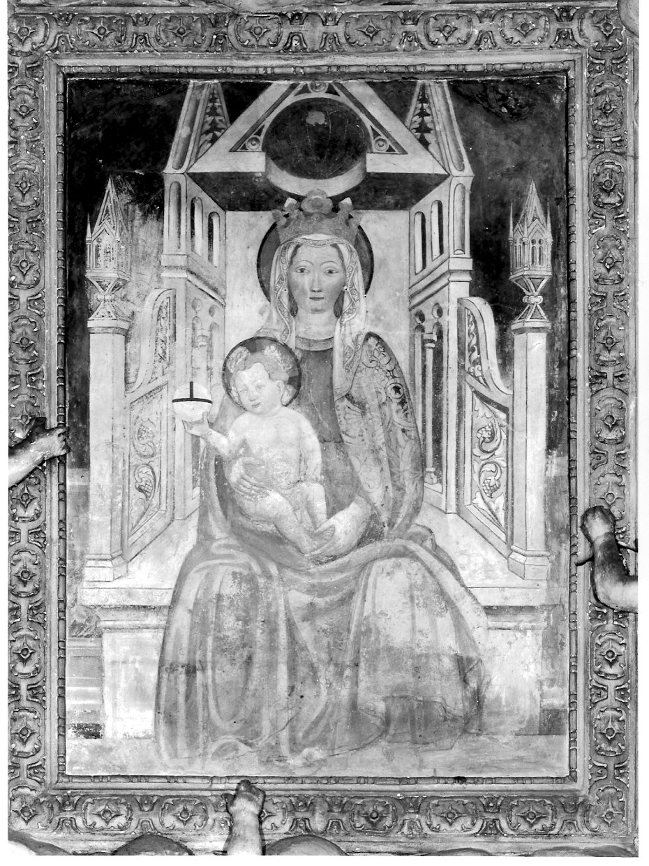 Madonna con Bambino in trono (dipinto, opera isolata) - ambito lombardo (prima metà sec. XV)