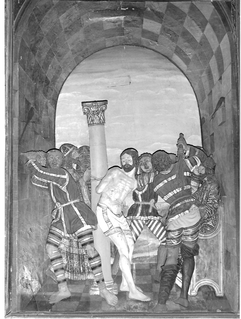 flagellazione di Cristo (rilievo, opera isolata) di Maestro di Trognano (attribuito), Butinone Bernardino (attribuito) (sec. XV)