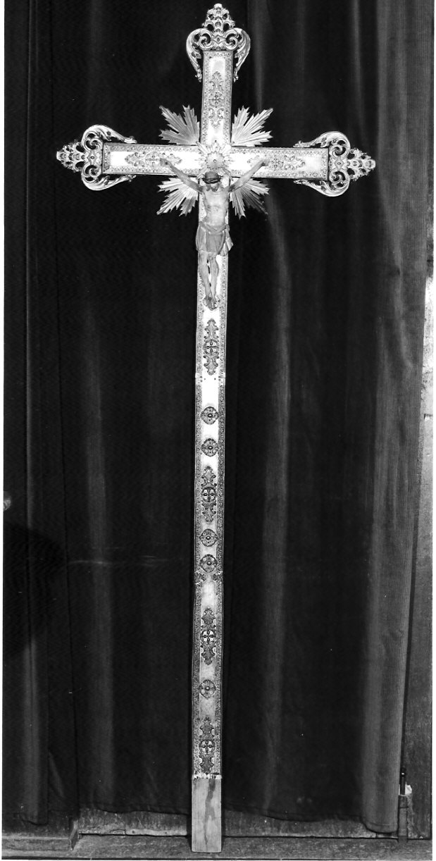 Cristo crocifisso (croce processionale, opera isolata) - bottega lombarda (sec. XVII, sec. XIX)