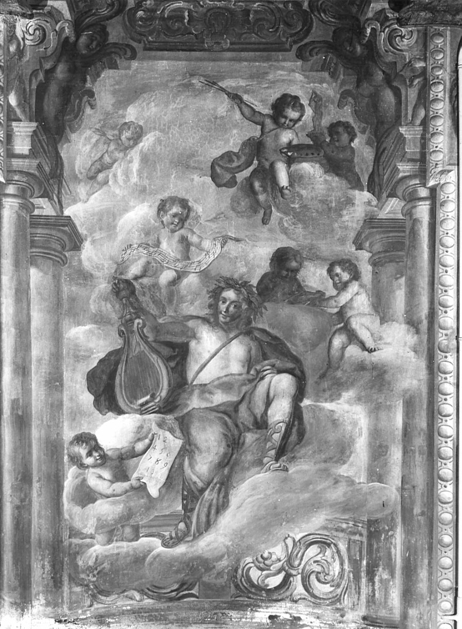 allegoria delle arti (decorazione pittorica, elemento d'insieme) di Bianchi Federico, Battista Giovanni, Grandi Gerolamo (secc. XVII/ XVIII)