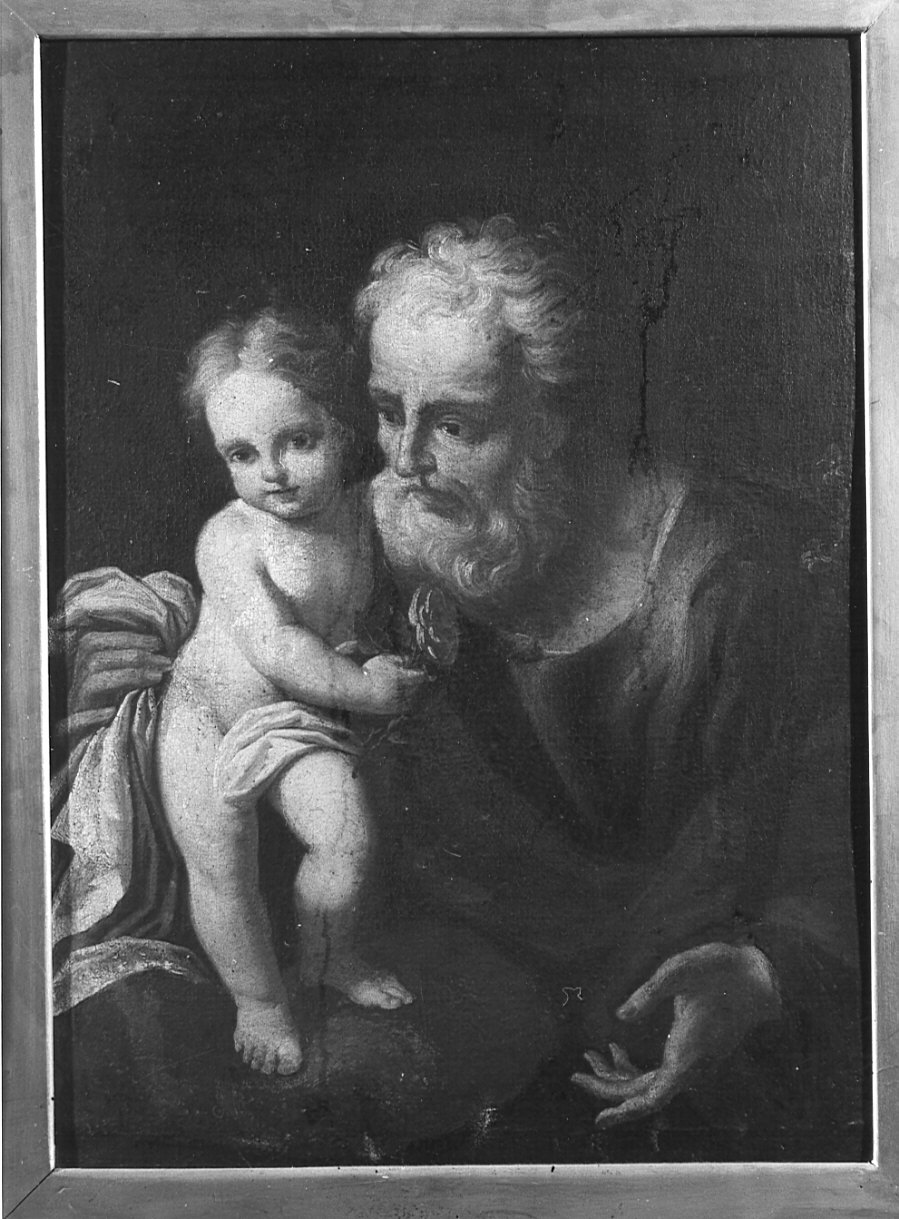 San Giuseppe e Gesù Bambino (dipinto, opera isolata) - ambito lombardo (secc. XVII/ XVIII)
