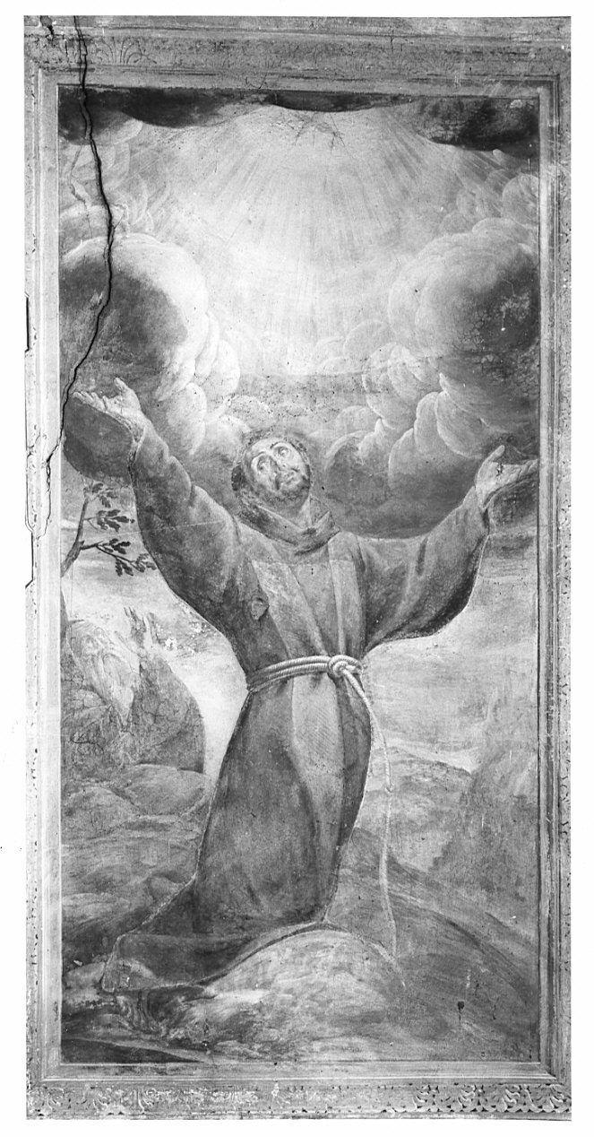 San Francesco in estasi (decorazione pittorica, elemento d'insieme) di Crespi Ortensio (attribuito) (sec. XVII)