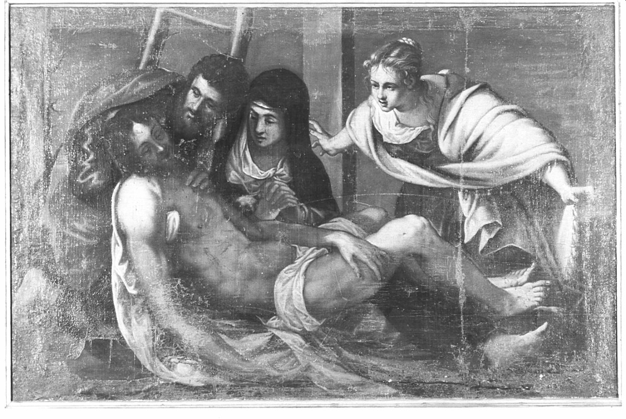 compianto sul Cristo morto (dipinto, opera isolata) - ambito italiano (fine sec. XVII)