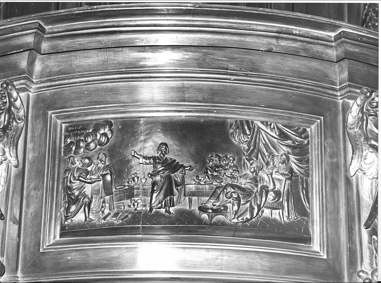 San Paolo predica a Efeso (rilievo, elemento d'insieme) di Maciachini Carlo (attribuito), Bossi Angelo (attribuito) (sec. XIX)