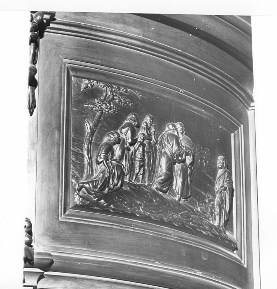 Cristo guarisce gli infermi (rilievo, elemento d'insieme) di Maciachini Carlo (attribuito), Bossi Angelo (attribuito) (sec. XIX)