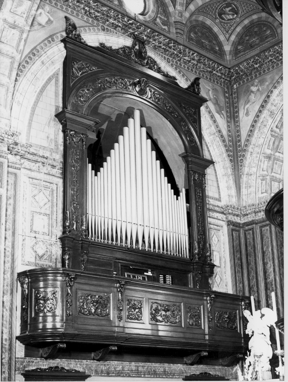 cassa d'organo, complesso decorativo di Maciachini Carlo (attribuito), Bossi Angelo (attribuito) (sec. XIX)