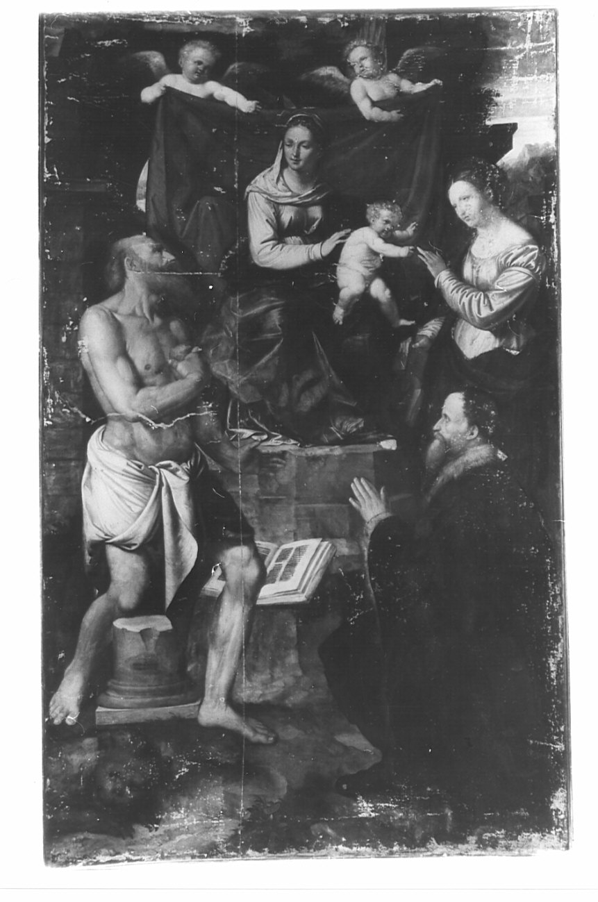 matrimonio mistico di Santa Caterina d'Alessandria (dipinto, opera isolata) di Piazza Callisto (sec. XVI)
