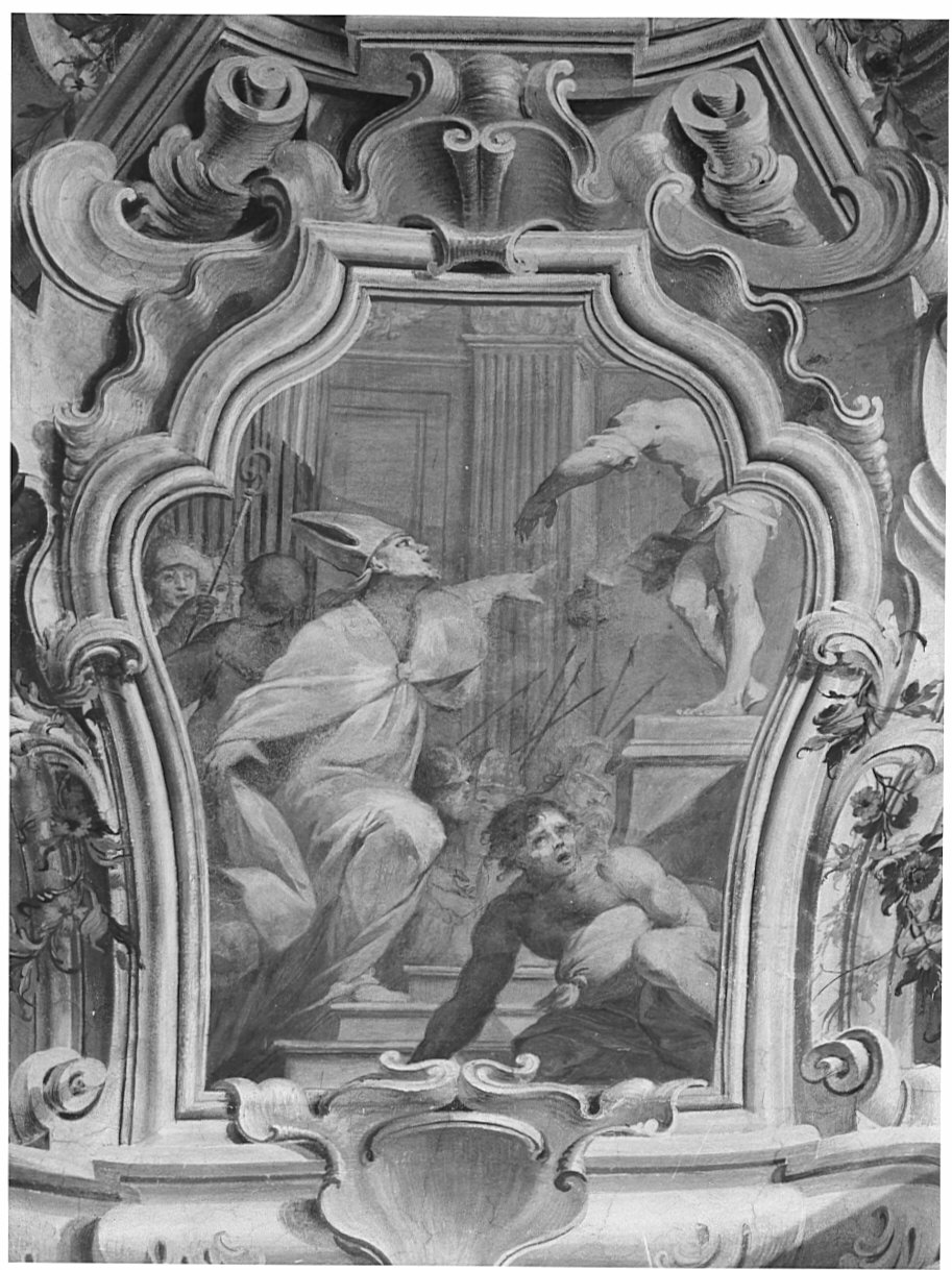 San Martino vescovo abbatte gli idoli (dipinto, elemento d'insieme) di Magatti Pietro Antonio (attribuito), Giovannini Giacomo, Giovannini Antonio Francesco (sec. XVIII)