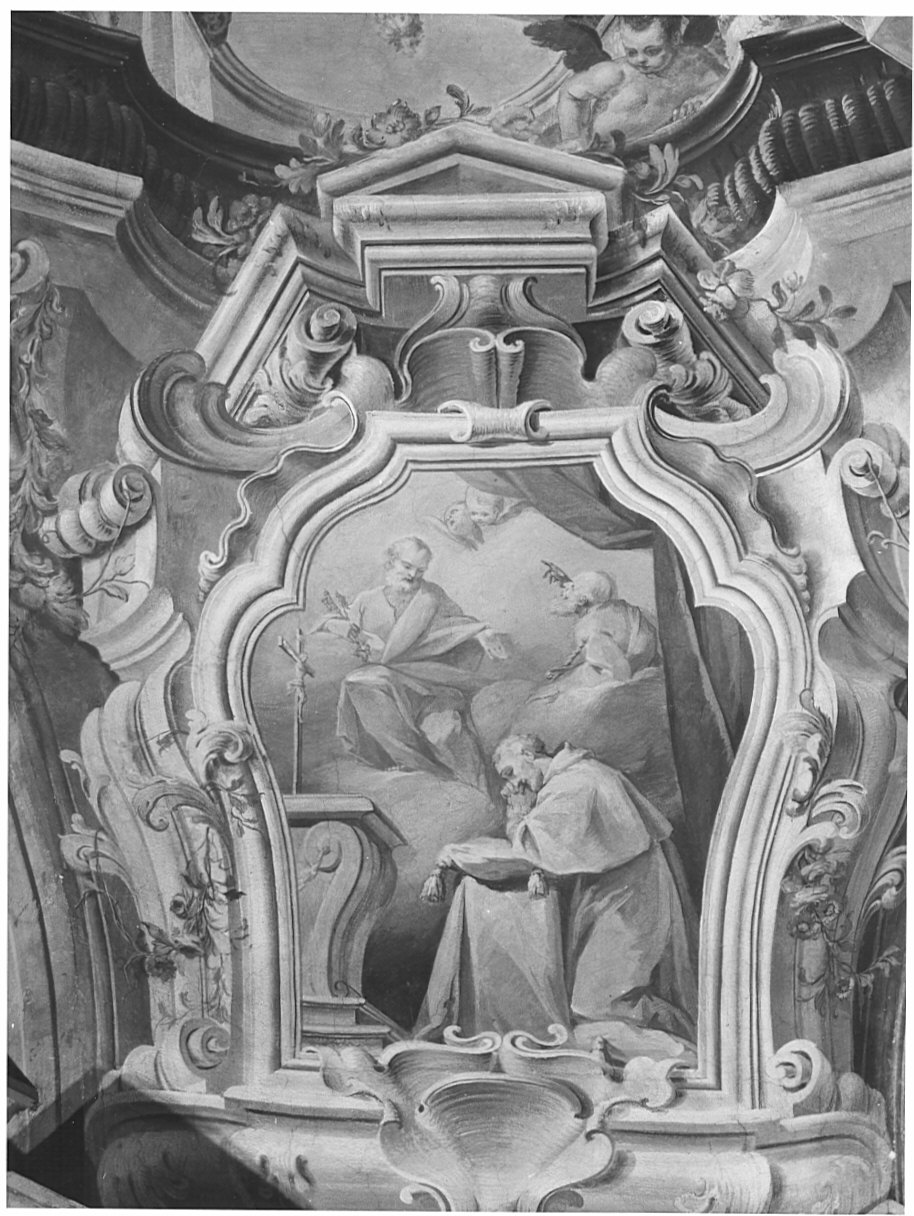 San Martino prega i Santi Pietro e Paolo (dipinto, elemento d'insieme) di Magatti Pietro Antonio (attribuito), Giovannini Giacomo, Giovannini Antonio Francesco (sec. XVIII)