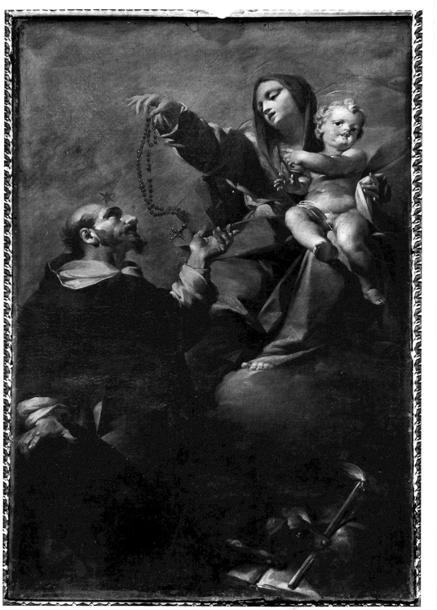 Madonna del Rosario con San Domenico (dipinto, opera isolata) di Magatti Pietro Antonio (sec. XVIII)