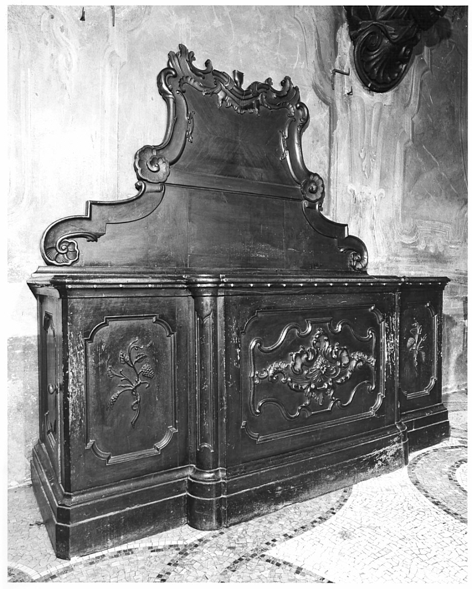 credenza, opera isolata - bottega lombarda (seconda metà sec. XVII)