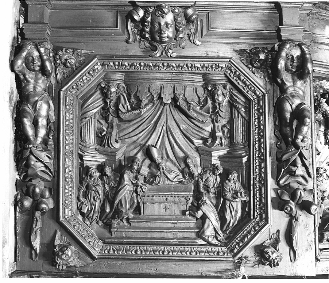 presentazione di Maria Vergine al tempio (formella, elemento d'insieme) di Castelli Bernardo detto Borromini Bernardo (sec. XVII)