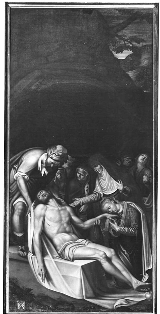 deposizione di Cristo nel sepolcro (dipinto, opera isolata) di Peterzano Simone (attribuito) (sec. XVI)