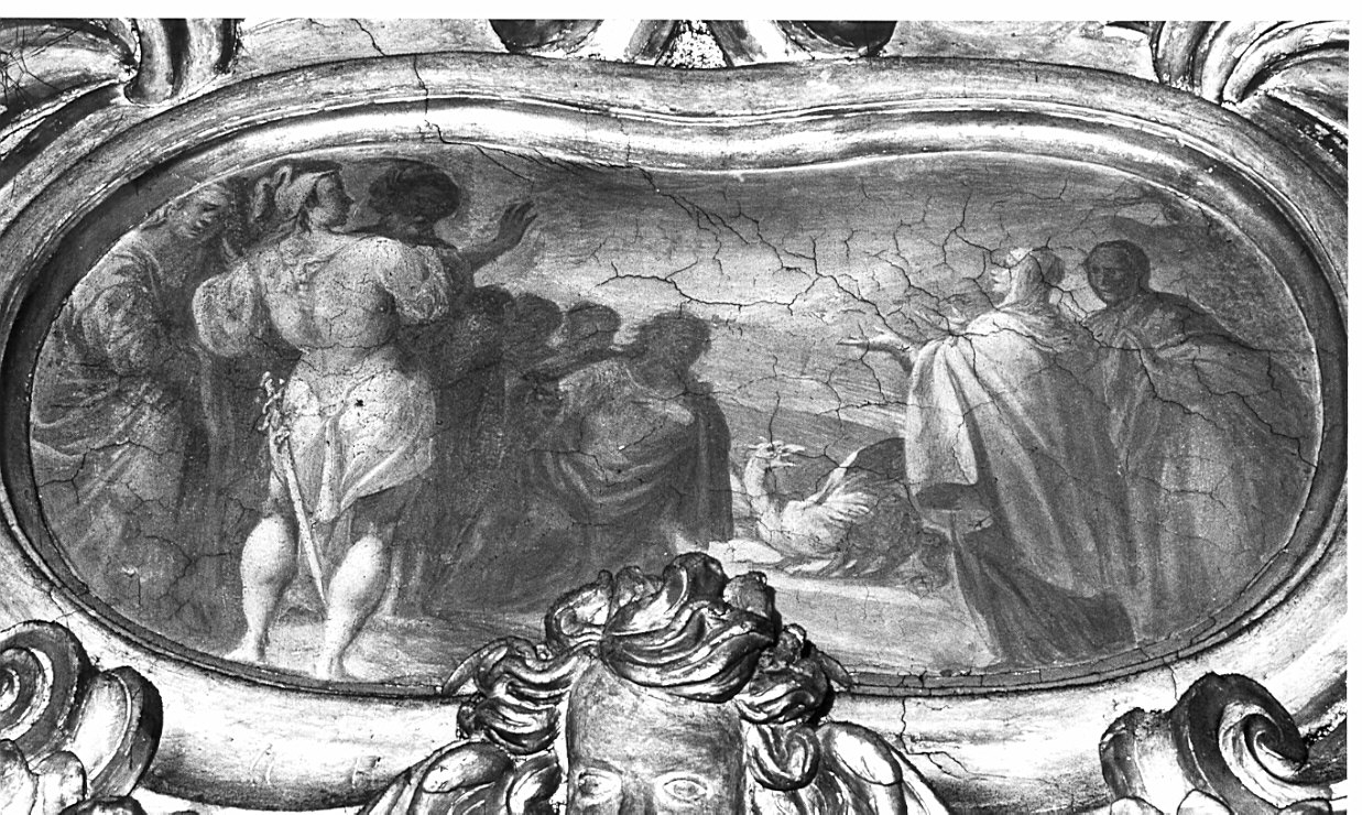 Santa Marta ammansisce il drago (dipinto, elemento d'insieme) di Del Sole Pietro (attribuito) (sec. XVII)