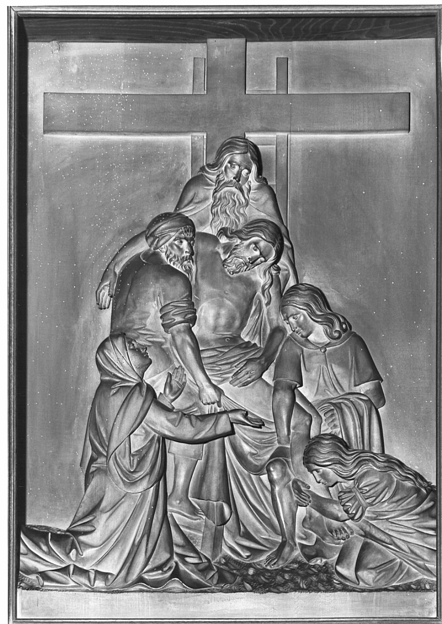 stazione XIII: Gesù deposto dalla croce (rilievo, elemento d'insieme) di Schwerzmann Giuseppe (sec. XIX)