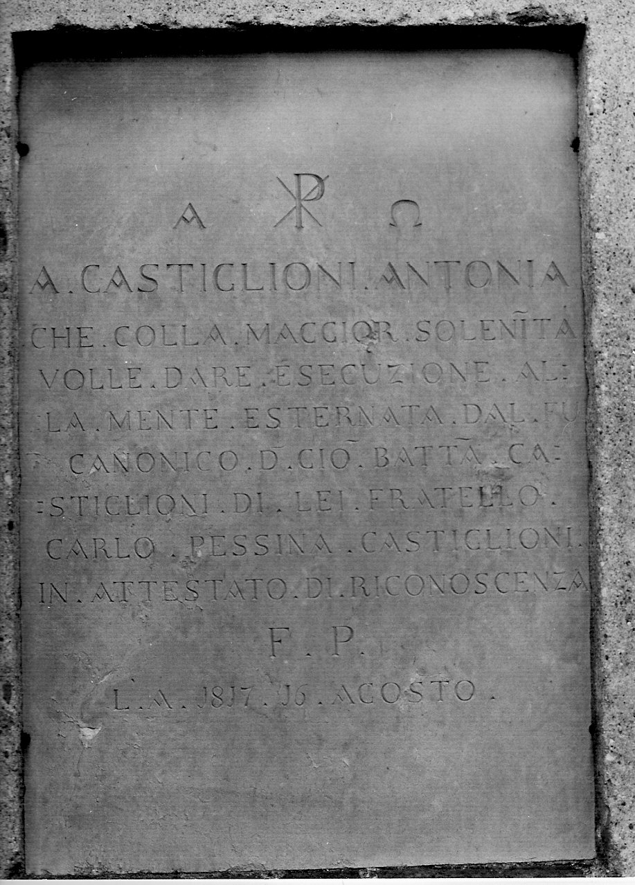 lapide, opera isolata - bottega lodigiana (primo quarto sec. XIX)