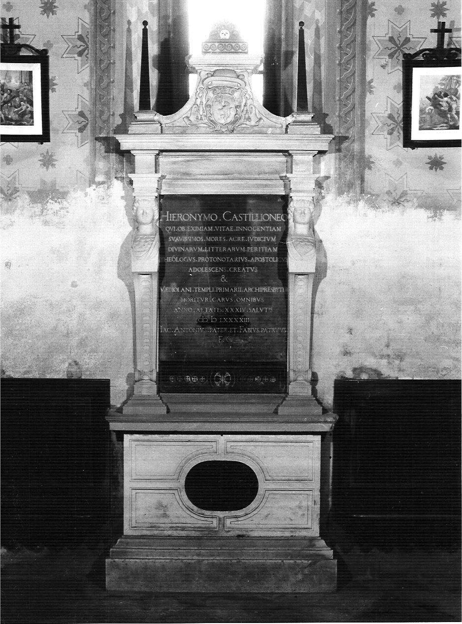 lapide commemorativa, opera isolata - bottega lodigiana (fine sec. XVI)