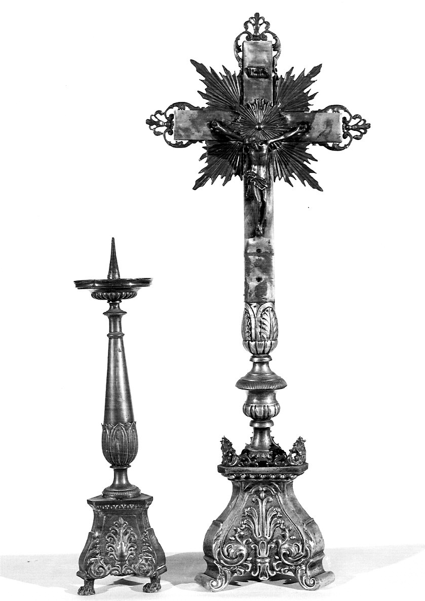 candeliere d'altare, serie - ambito lombardo (prima metà sec. XIX)