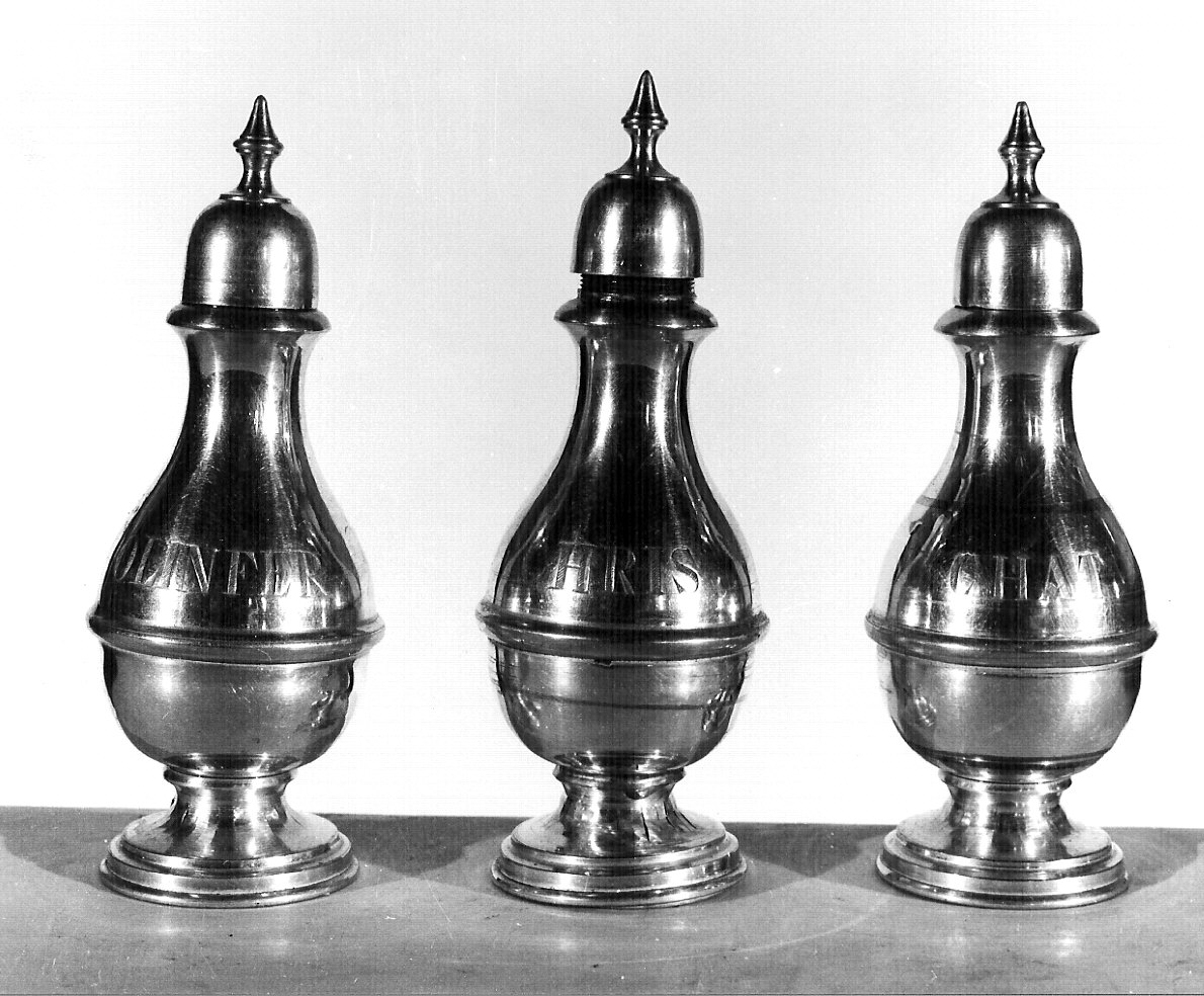 vasetti per oli santi, serie - ambito lombardo (sec. XIX)