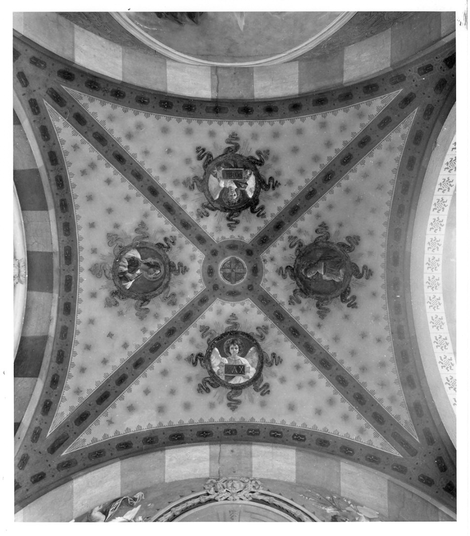 motivi decorativi a medaglioni (dipinto) di Oberto Antonio (inizio sec. XX)