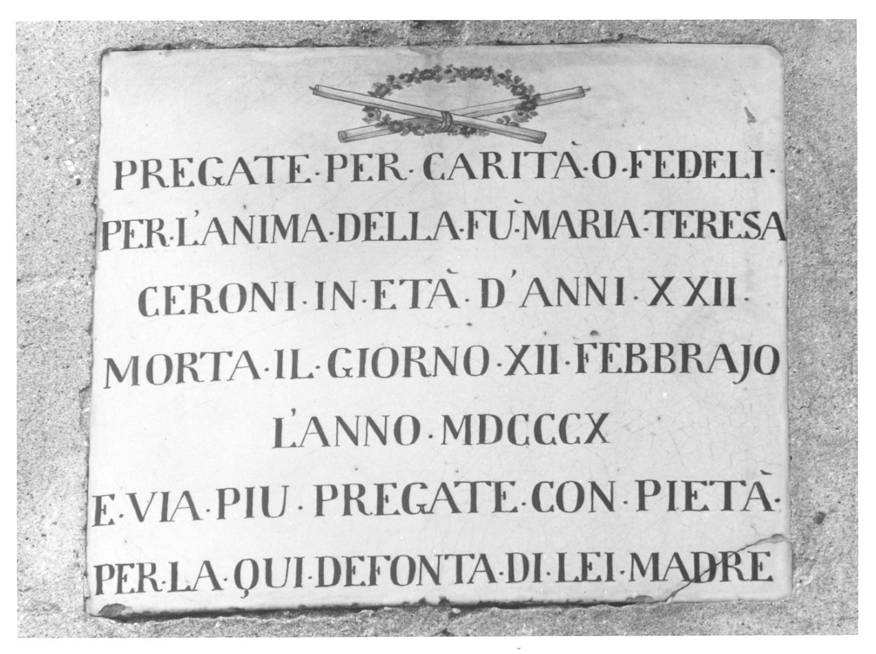 mattonella, opera isolata - bottega lombarda (sec. XIX)