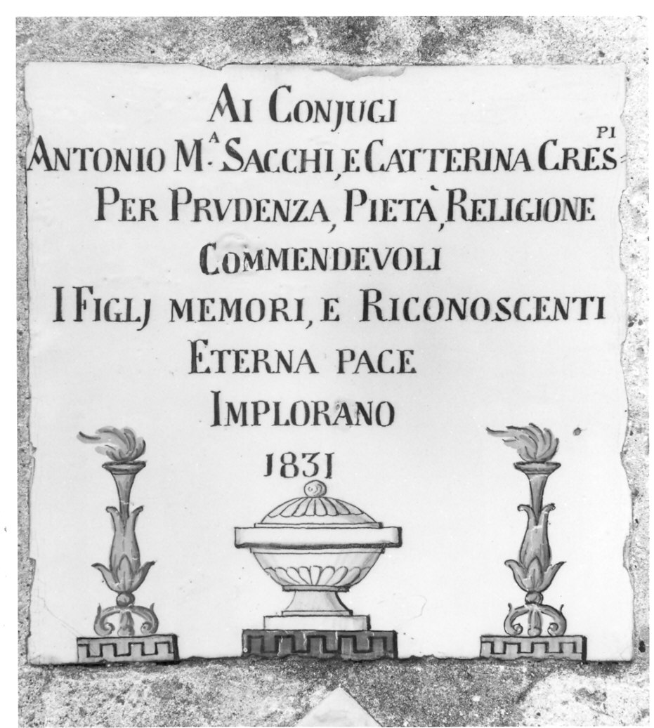 mattonella, opera isolata - bottega lombarda (sec. XIX)