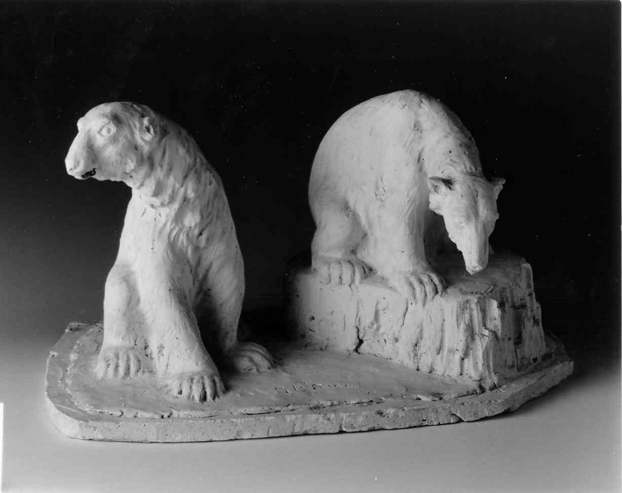 Orsi polari, Orsi (scultura, opera isolata) di Ricci Giovanni Battista (secondo quarto sec. XX)