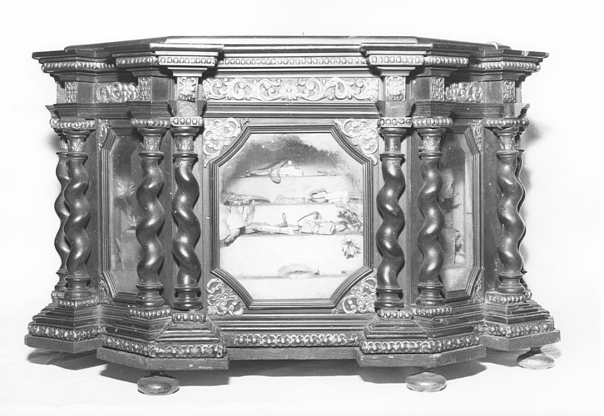 reliquiario a teca - a cassetta, opera isolata - bottega lombarda (sec. XVII)