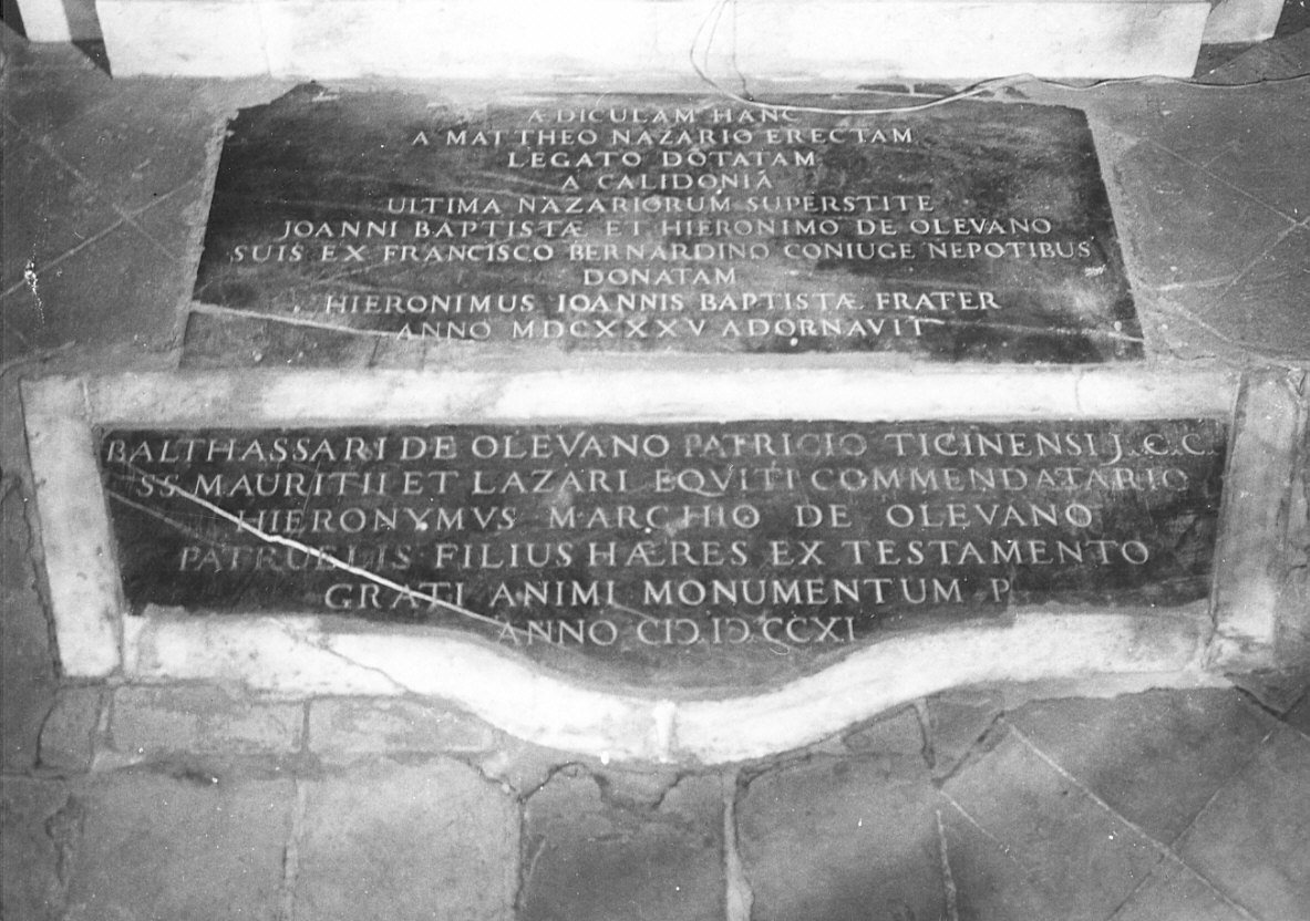 lapide, opera isolata - bottega pavese (sec. XVII)