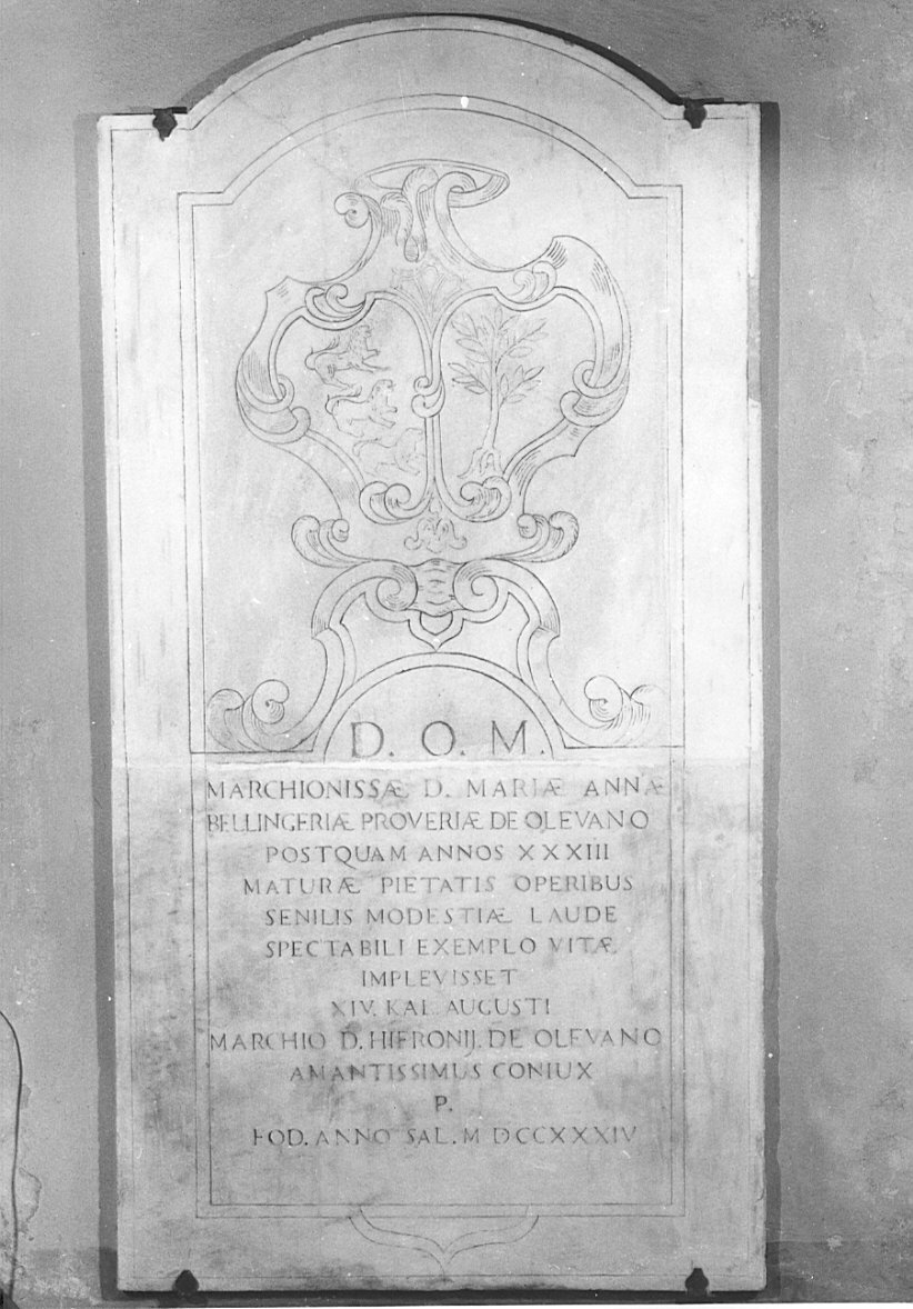 lapide tombale, pendant - bottega lombarda (sec. XVIII)