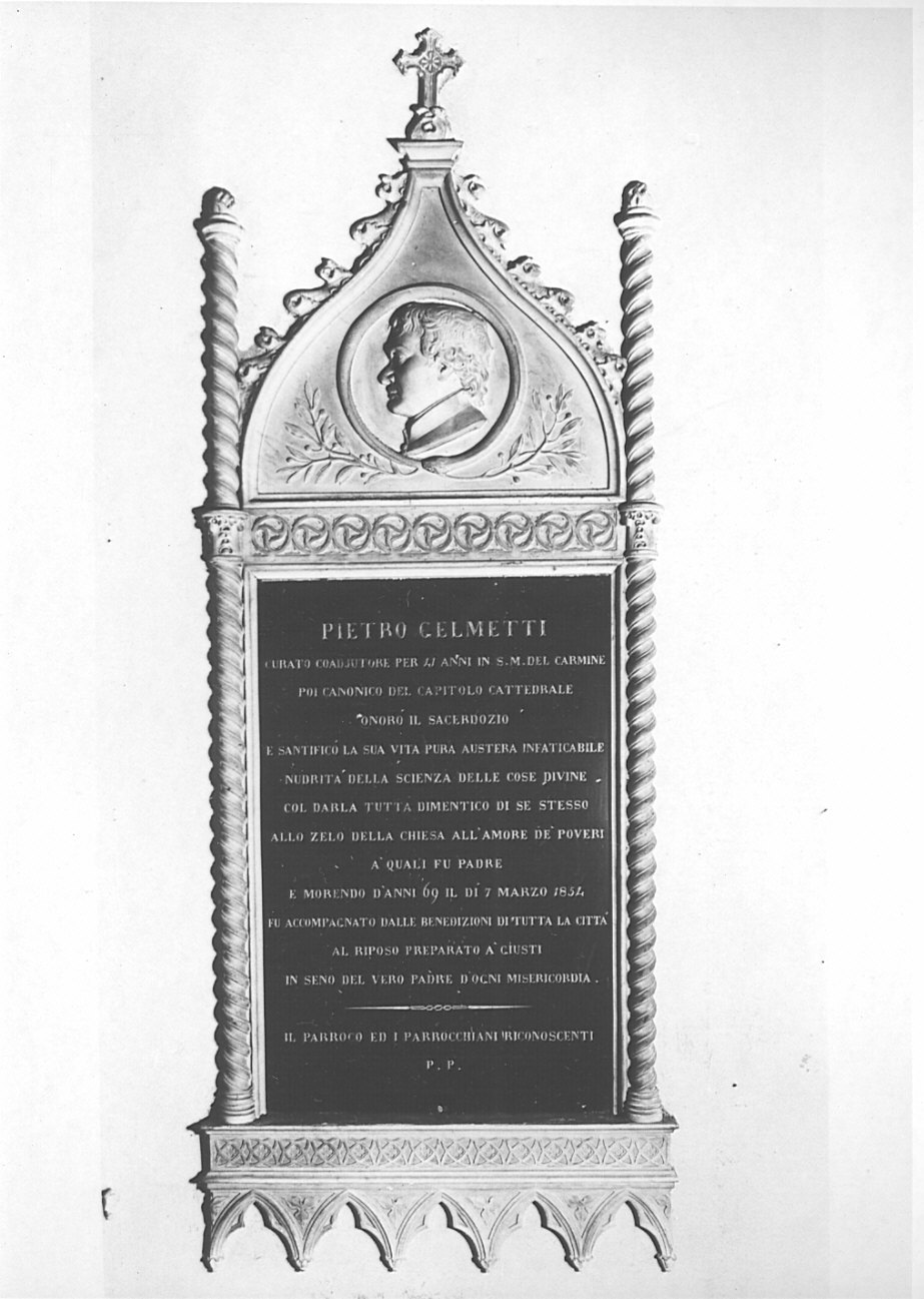 lapide commemorativa, opera isolata - bottega pavese (seconda metà sec. XIX)