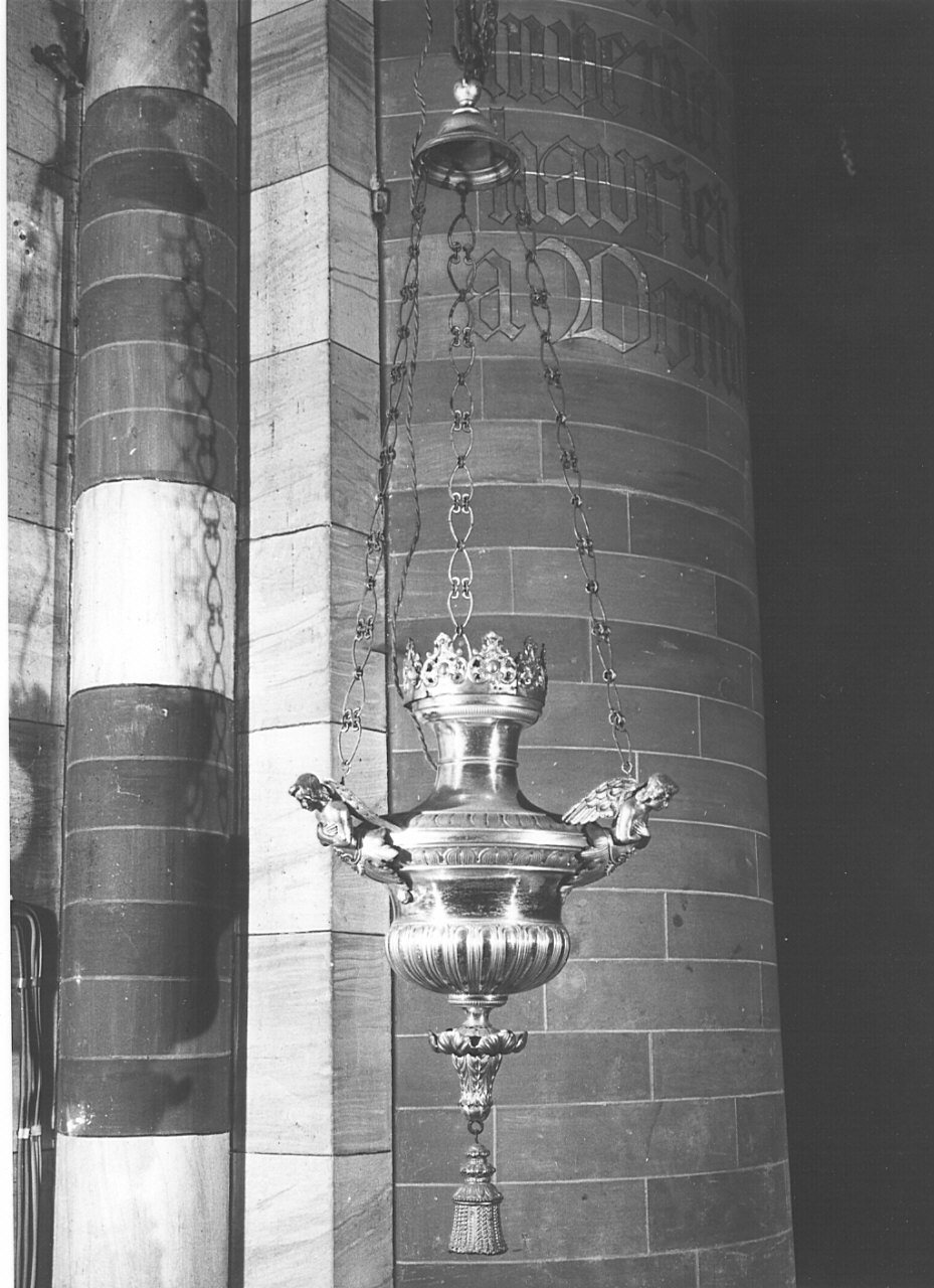 lampada pensile, coppia - bottega pavese (sec. XIX)