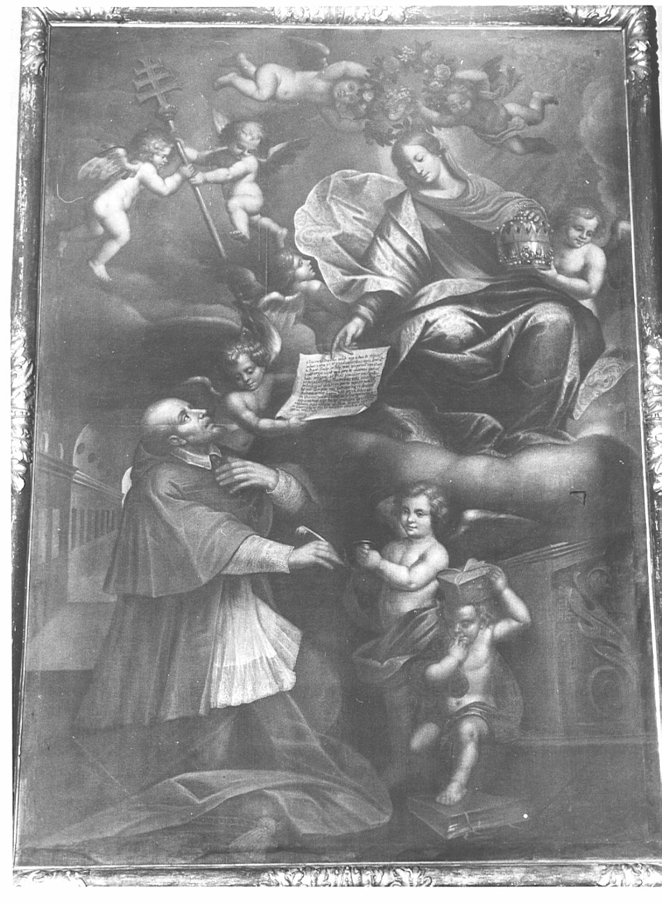 apparizione della Madonna ad un Santo (dipinto, opera isolata) - ambito pavese (sec. XVII)