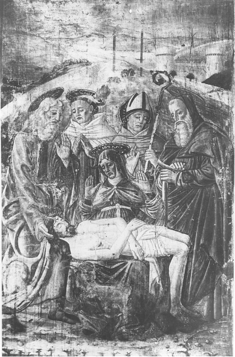 Cristo in pietà con la Madonna e Santi (dipinto, opera isolata) - ambito lombardo (sec. XVI)