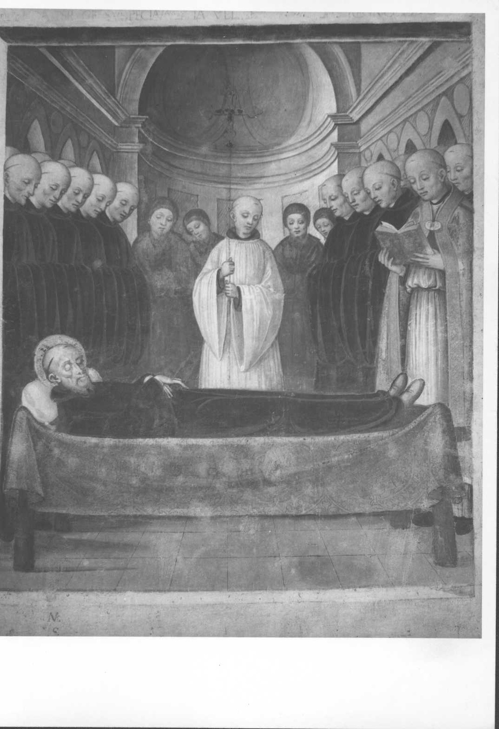 Funerali di San Maiolo (dipinto, elemento d'insieme) di Lanzani Bernardino (attribuito) (inizio sec. XVI)
