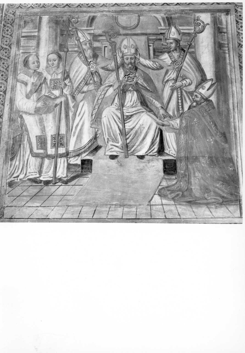 San Martino e' consacrato vescovo (dipinto, elemento d'insieme) - ambito pavese (prima metà sec. XVI)