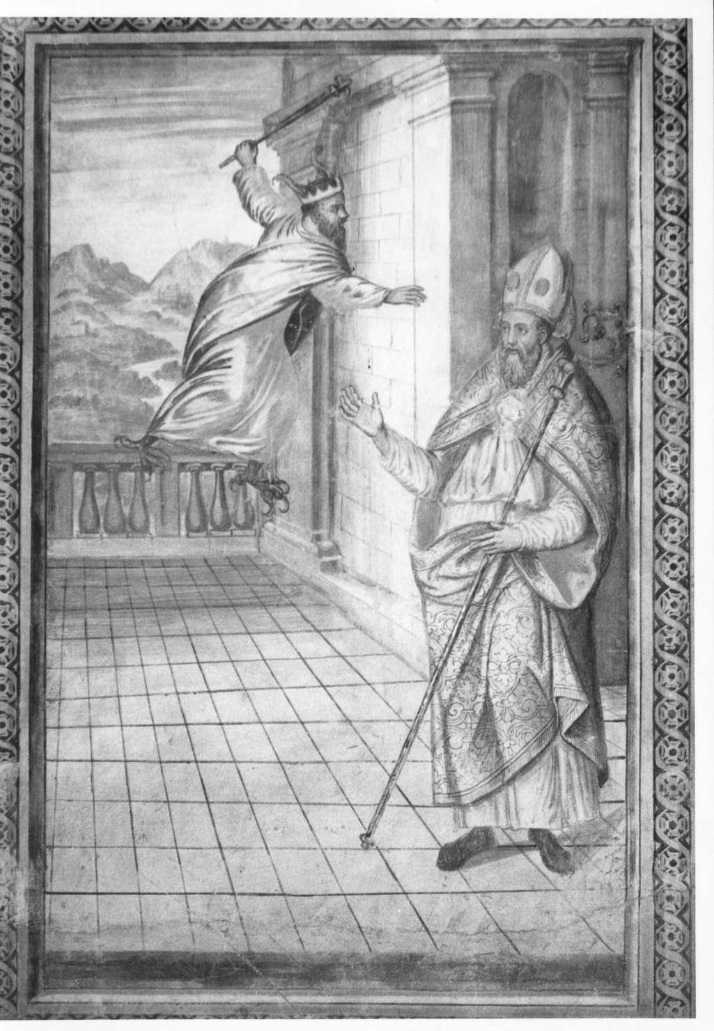 San Martino riconosce il demonio sotto le sembianze di Cristo (dipinto, elemento d'insieme) - ambito pavese (prima metà sec. XVI)