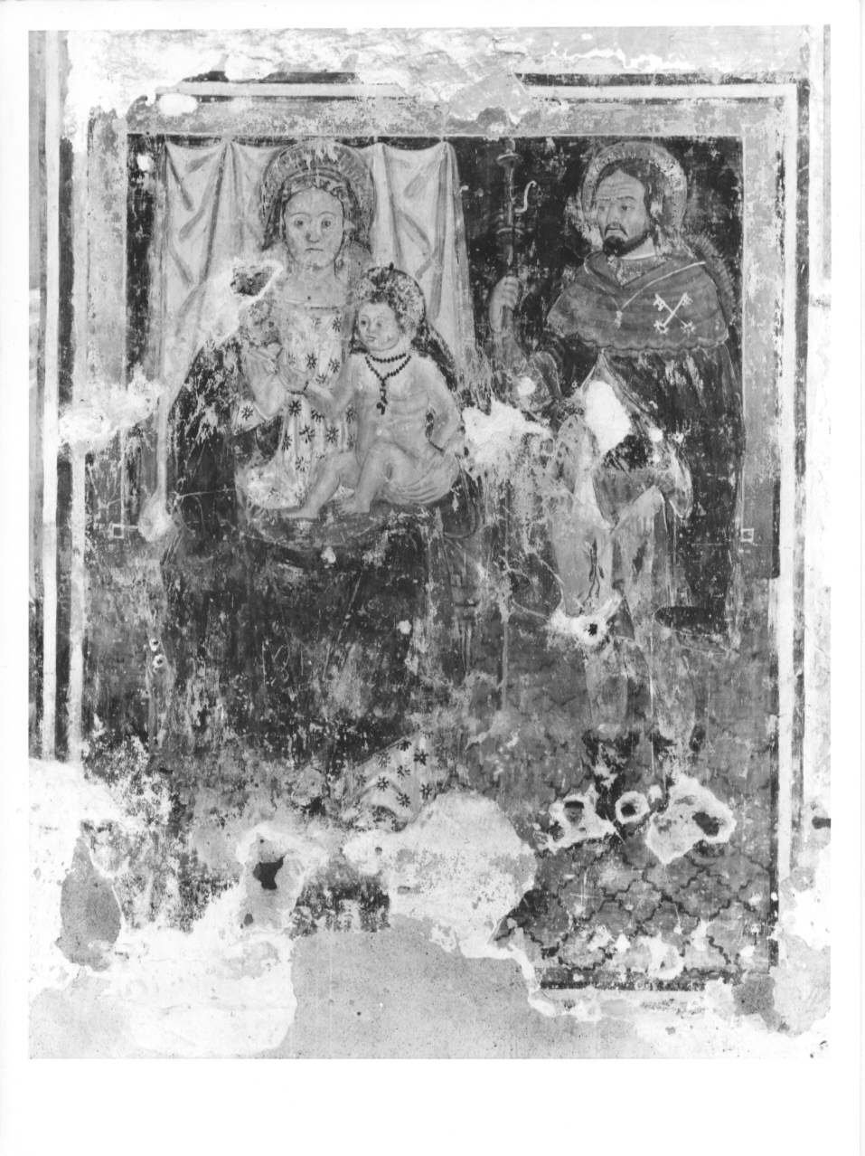 Madonna in trono con Bambino e San Rocco (dipinto, opera isolata) di Tommasino da Mortara (bottega) (primo quarto sec. XVI)