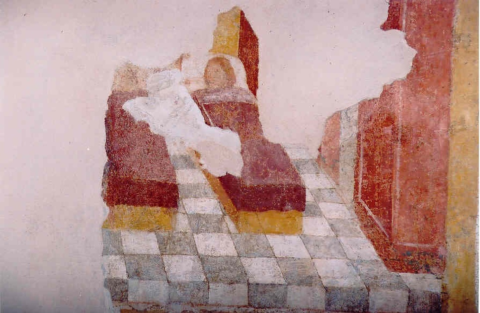 episodio della vita di San Rocco: guarigione (dipinto, ciclo) - ambito lombardo (seconda metà sec. XV)