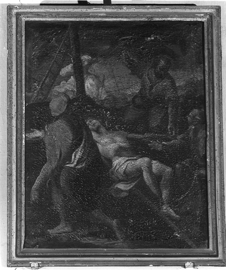 stazione XI: Gesù inchiodato alla croce (dipinto, elemento d'insieme) - ambito lombardo, ambito veneto (sec. XVIII)