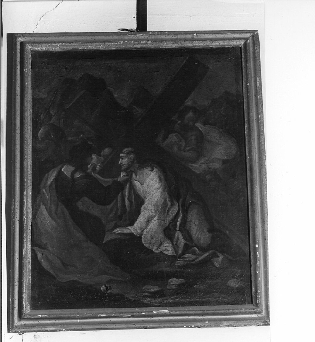 stazione VI: Gesù asciugato dalla Veronica (dipinto, elemento d'insieme) - ambito lombardo, ambito veneto (sec. XVIII)
