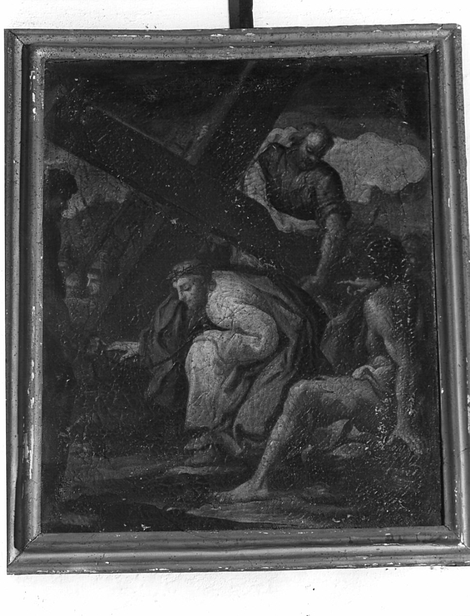 stazione VII: Gesù cade sotto la croce la seconda volta (dipinto, elemento d'insieme) - ambito lombardo, ambito veneto (sec. XVIII)