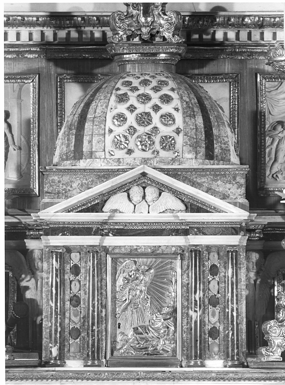 Angelo che appare a Elia (tabernacolo - a tempietto) di Longhi Gabriele (sec. XIX)