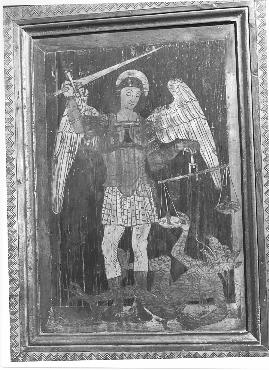 San Michele Arcangelo (decorazione a intarsio) - ambito lombardo (sec. XVI)