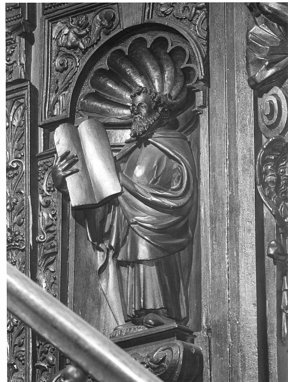 Mosè con le tavole della legge (statua) di Bulgarini Giuseppe (sec. XVII)