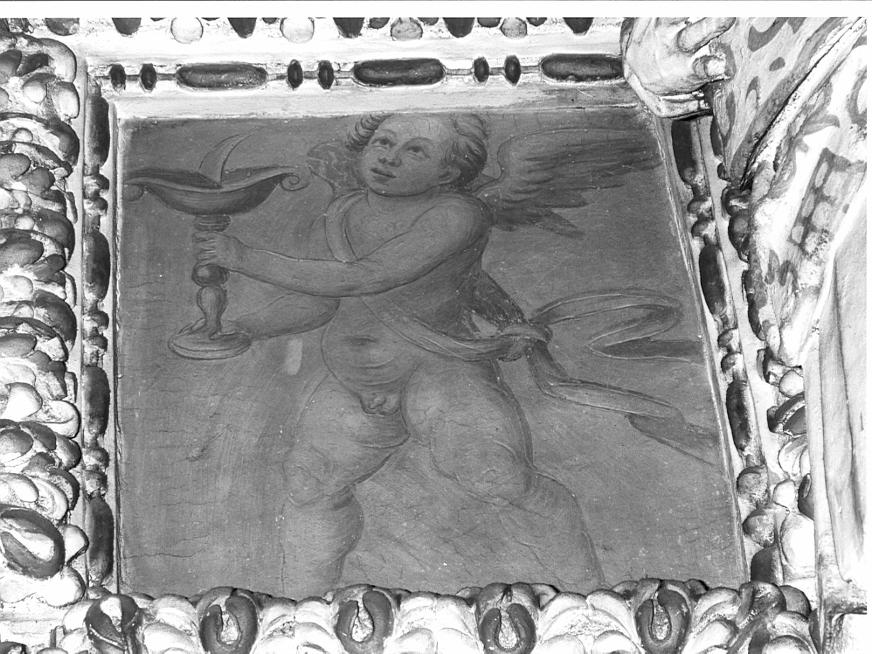 angelo con navicella portaincenso (dipinto) di Valorsa Cipriano (attribuito) (sec. XVI)