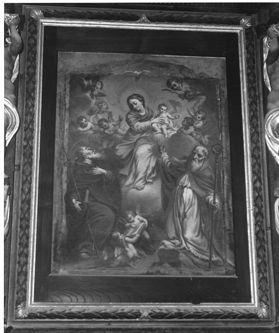 Madonna con bambino, Sant'Antonio e San Paolo (?) (dipinto) - ambito lombardo (sec. XVI)