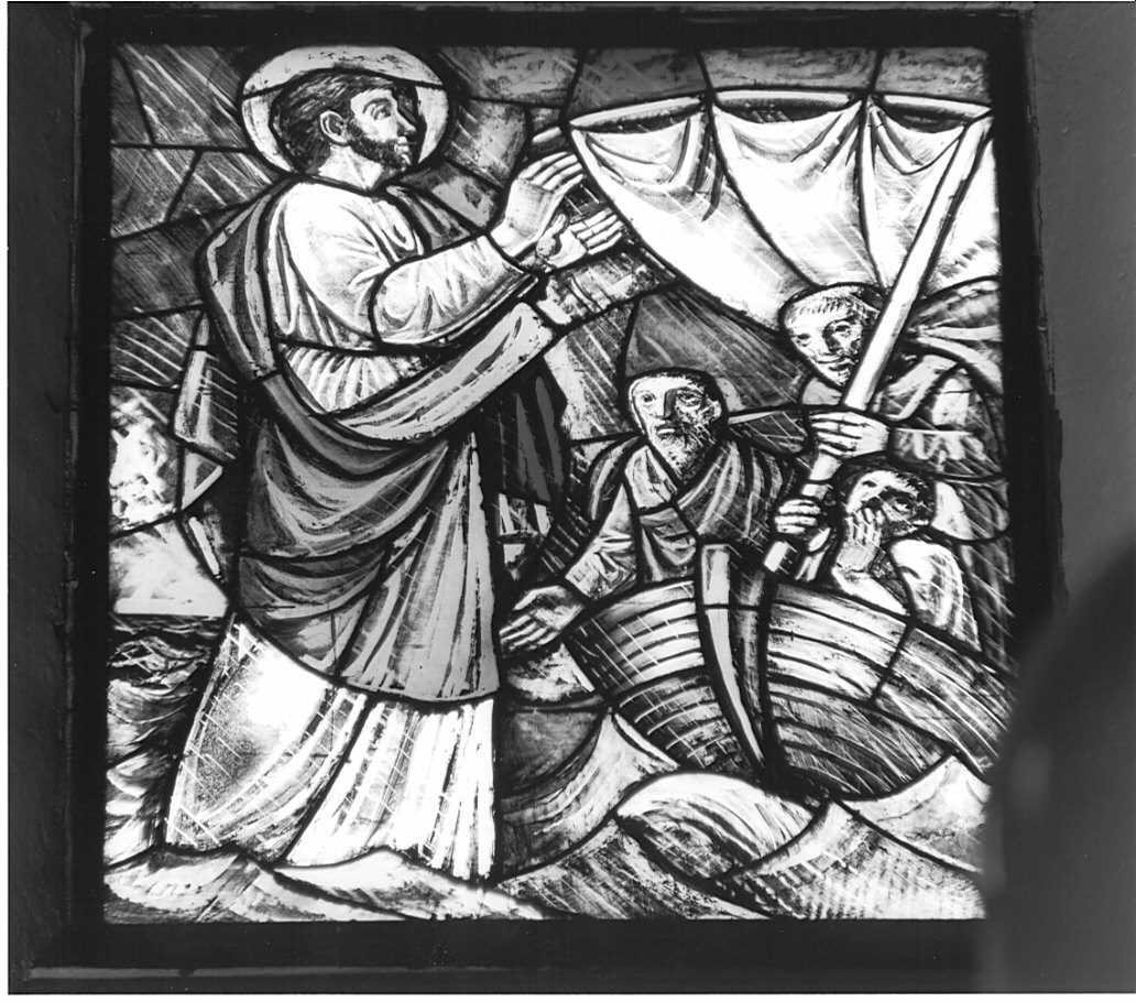 Pesca miracolosa (vetrata) - ambito lombardo (sec. XX)